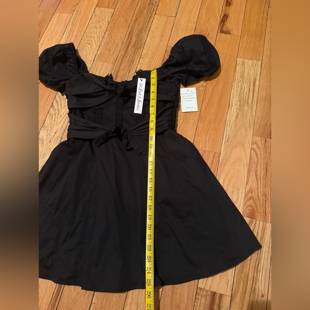 For Love & Lemons Short Sleeve Black Corset Mini Dress Women’s Size L Black NWT - Picture 11 of 16